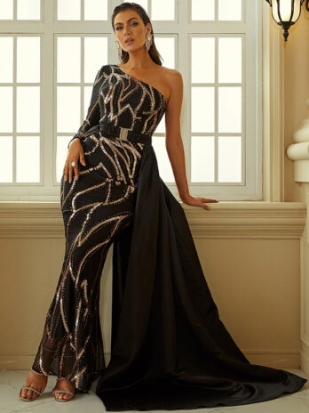 High End Banquet off Shoulder Sheath Small Tail Bridesmaid Dress Evening Dress Women Dress