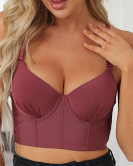 Underwear C Cup Push up Thin Bra with Steel Ring Bra Breast Holding Anti Exposure Tube Top