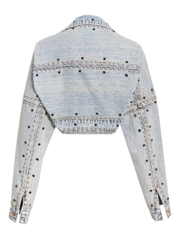 Shawl Denim Coat Jacket Loose Long Sleeve Heavy Industry Rivet Thin Denim Top Fall Women Clothing