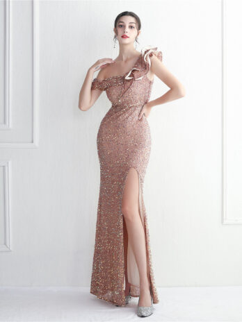 Imitation Handmade Sequin Craft Appreciation Dinner Slim Fit Fishtail  Wedding Car Model Exhibition Ladies Cocktail