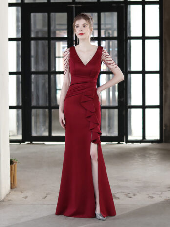 Toast Dress Bride Long Sling Appreciation Dinner Slim-Fit Fishtail  Wedding Car Model Exhibition Dress