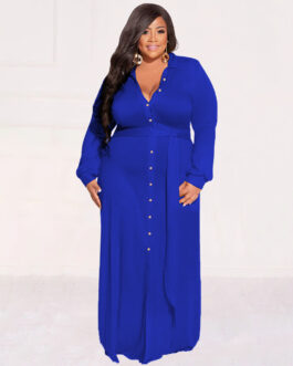 Sexy Solid Color Tied Women Shirt Dress Women