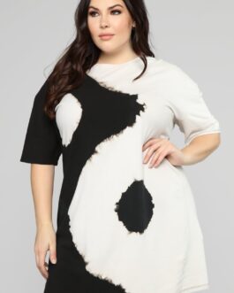 Plus Size Positioning Printed Dress Summer