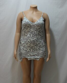 Plus Size Summer Arrival Women Clothes Deep V Plunge Plunge Sexy Printing Slip Dress