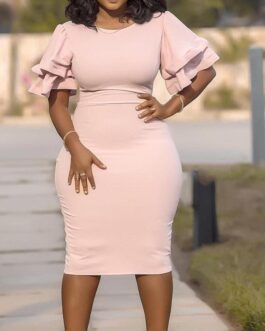 Plus Size Popular Office Slim Fit Patchwork  One Step Dress Dress
