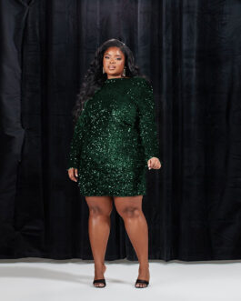 Plus Size Sequin Tight Lace-up Hollow Out Cutout Sexy Women Dress