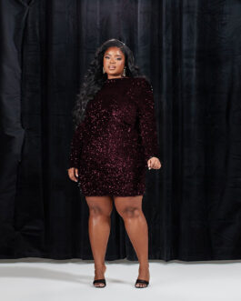 Plus Size Sequin Tight Lace-up Hollow Out Cutout Sexy Women Dress