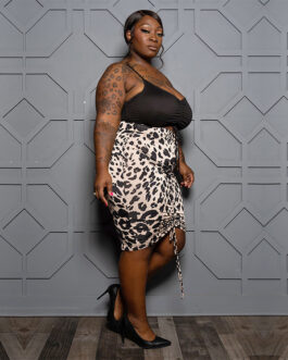 Plus Size Wish Fashion Casual Hollow-out Camisole Sexy Drawstring  Sheath Dress