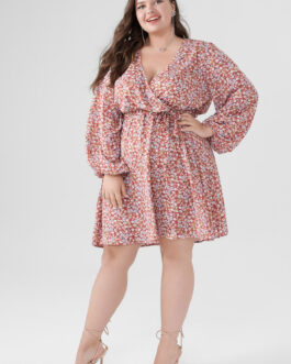 Plus Size Floral Dress for Women summer Goddess Fashionable Stylish Long Sleeve Dress Women Clothing