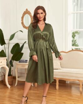 Plus Size Women Dress Best-Selling Elegant Long Sleeve Dress