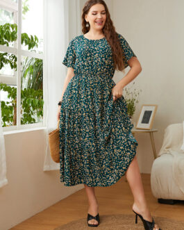 Plus Size Women Clothing Printed Loose Women Dress