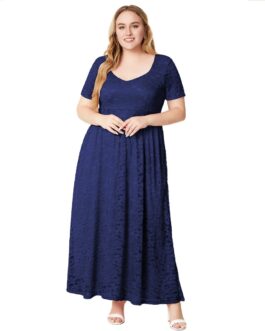 Plus Size Women Clothes Lace Dress