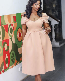 Plus Size Summer Elegant High Waist Big Swing Cocktail Evening Dress  Formal Dress