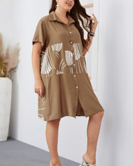 Plus Size Summer Loose Long Short Sleeve Women Shirt