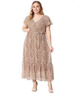 Plus Size Summer Women Clothes V-neck Dress