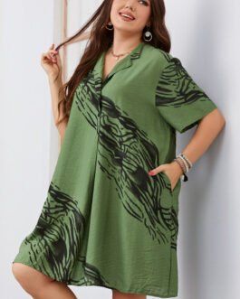 Plus Size Women Dress Popular Short Sleeve Loose Dress