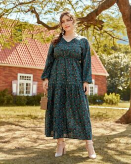Plus Size Printed Loose Dress Popular Women Clothing