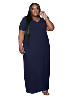 Plus Size Summer Casual Loose Long  Women Dress