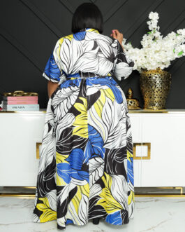 Plus Size Summer Print Long Casual  Women Dress