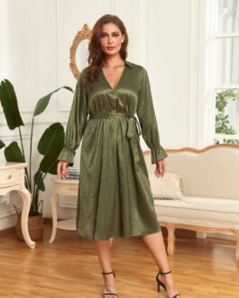 Plus Size Women Dress Best-Selling Elegant Long Sleeve Dress