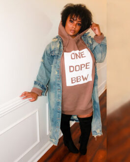 Plus Size Sweater Letter Graphic Print Casual  Women Dress