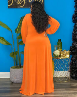 Plus Size Fall Women Clothing Sexy Split Hollow Out Cutout out Strap  Dress for Women