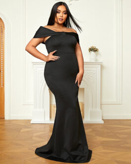 Plus Size Women Long Wedding Party Light Luxury Evening Dress Women