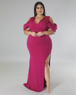 Plus Size Women Clothes Supply High Fork Dress