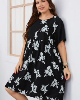 Plus Size Mid-Length Swing Office Loose Dress  Girls Women Clothing
