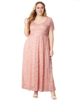 Plus Size Women Clothes Lace Dress