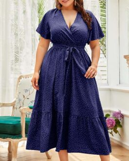 Plus Size Waist Tight Pullover Office Maxi Dress Middle East Women Dress