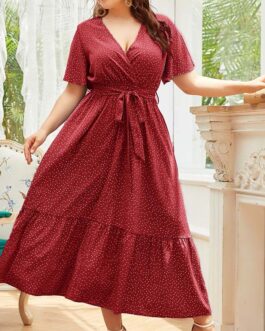 Plus Size Waist Tight Pullover Office Maxi Dress Middle East Women Dress