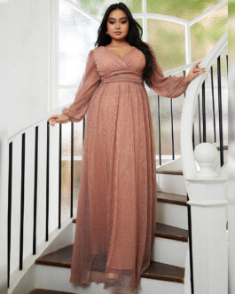 Plus Size Women Long Wedding Party Cocktail Light Luxury Evening Dress Women