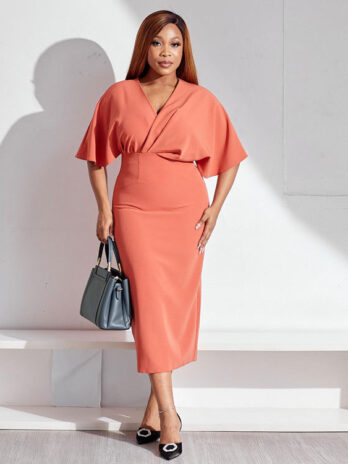 Plus Size Sexy Solid Color Dress