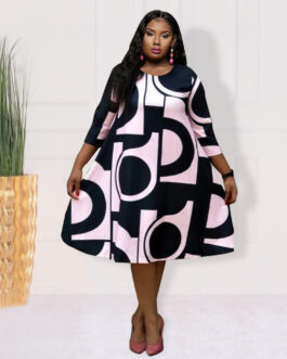 Plus Size Summer Women Clothes Popular Office Polka Dot Dress