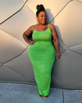 Plus Size Solid Color Milk Cami Dress Women Summer Sexy One-Step Dress Women