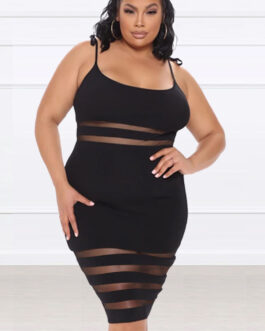 Plus Size One-Step Dress Solid Color Dress Sexy Hip Lifting Dress