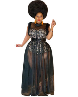 Plus Size Women Clothing Elegant See-through Sexy Mesh Maxi Dress  Dress Two-Piece Suit