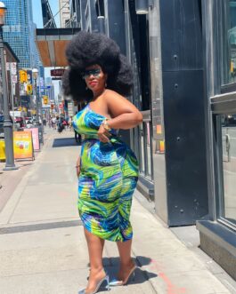Plus Size Popular Ripped Irregular Asymmetric Pattern Print Sexy Nightclub Dress