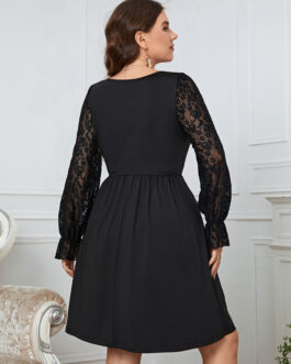 Plus Size Dress Sexy Long Sleeve Autumn  Women Clothes